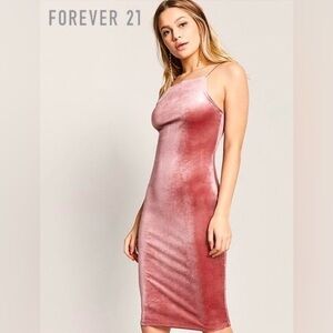 Forever 21 Blush Velvet Midi Dress